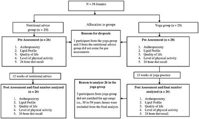 Twelve Weeks of Yoga or Nutritional Advice for Centrally Obese Adult Females